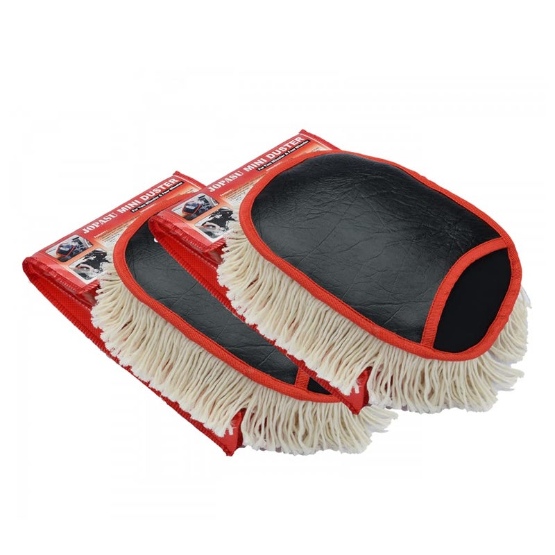 JOPASU Mini Duster (Pack of 2) for Cleaning Dust from Car Interiors & Bikes. Scratch Proof, Water Saver & Eco-Friendly Brush, Black - Image 1